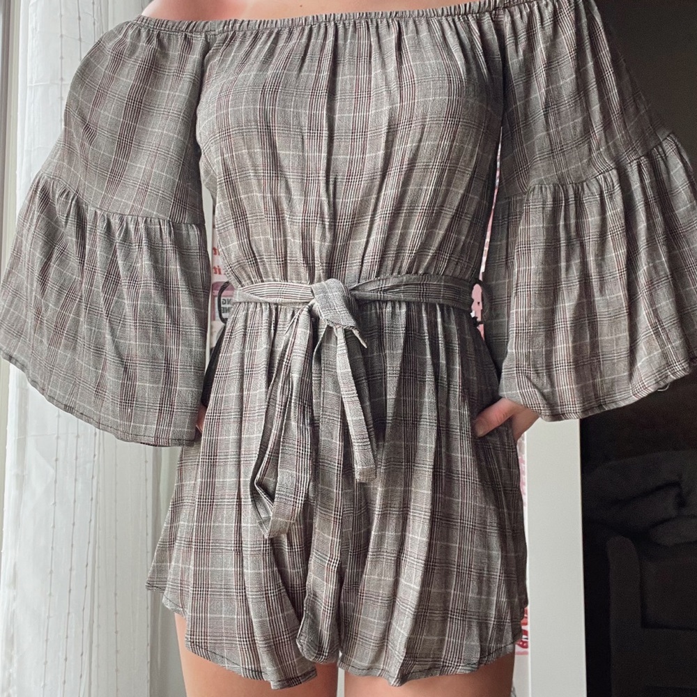 Plaid Flowy Romper
